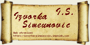 Izvorka Simeunović vizit kartica